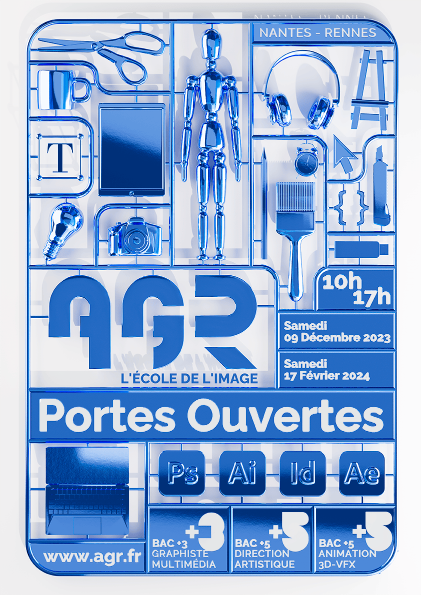 AGR, l’École de l’Image – Journées Portes Ouvertes – 09 décembre 2023 & 17 février 2024 – Nantes & Rennes AGR, l'École de l'Image - Journées Portes Ouvertes - 09 décembre 2023 & 17 février 2024 - Nantes & Rennes